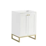 Chianti 24" Single Cabinet, Glossy White, Champagne Brass