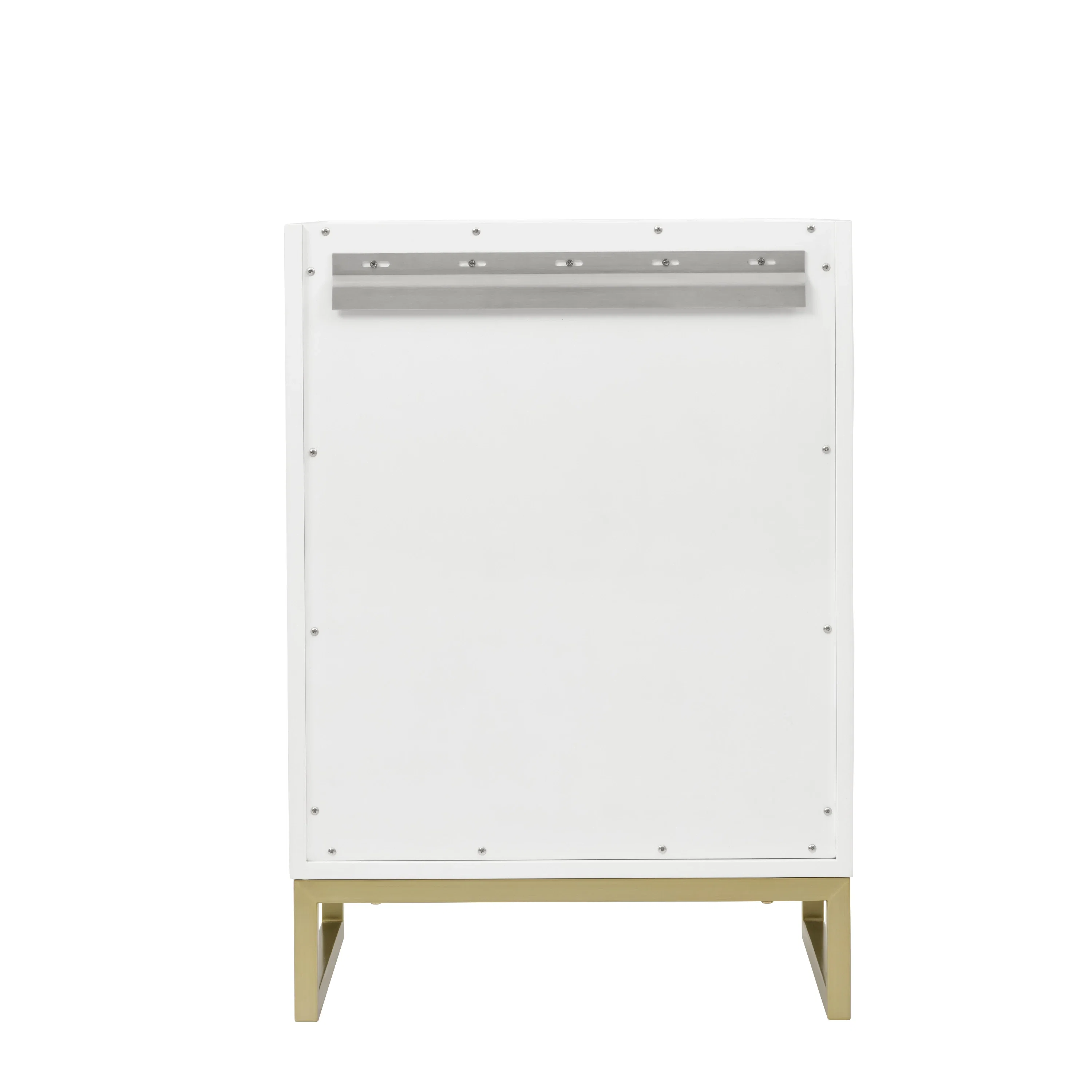 Chianti 24" Single Cabinet, Glossy White, Champagne Brass