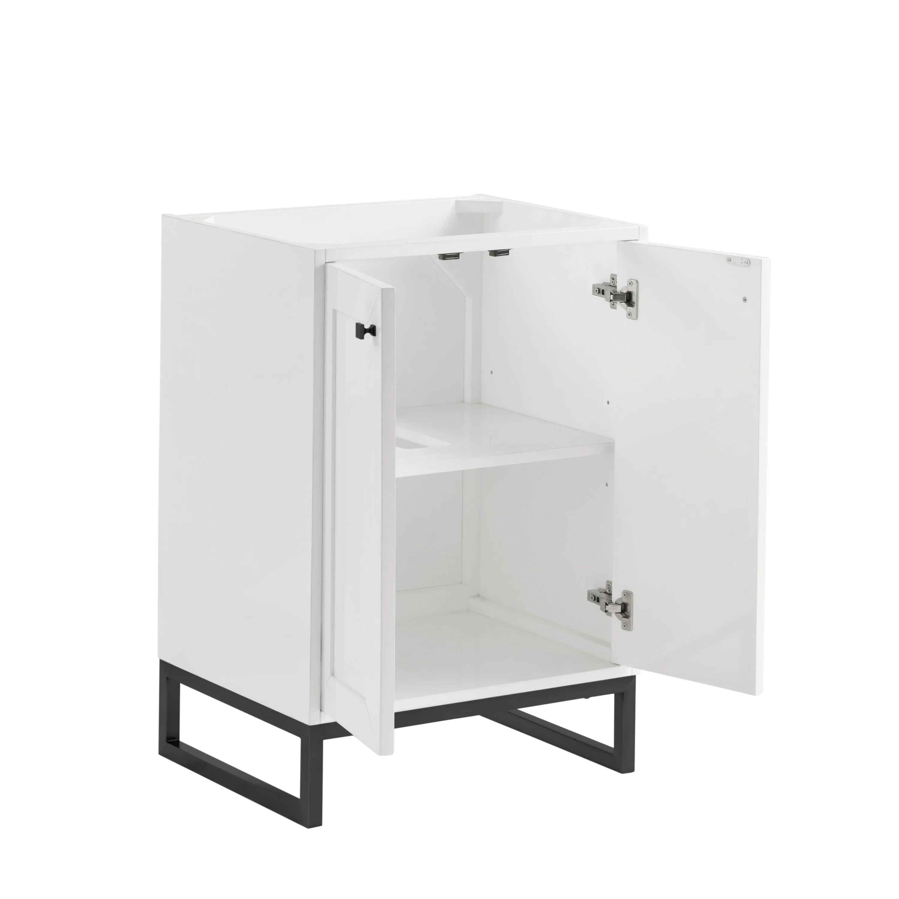 Chianti 24" Single Cabinet, Glossy White, Matte Black