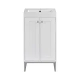 Chianti 20" Single Vanity, Glossy White, Brushed Nickel, w/ White Glossy Composite Stone Top