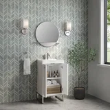 Chianti 20" Single Vanity, Glossy White, Brushed Nickel, w/ White Glossy Composite Stone Top