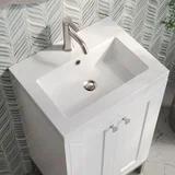 Chianti 20" Single Vanity, Glossy White, Brushed Nickel, w/ White Glossy Composite Stone Top