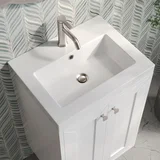 Chianti 20" Single Vanity, Glossy White, Brushed Nickel, w/ White Glossy Composite Stone Top