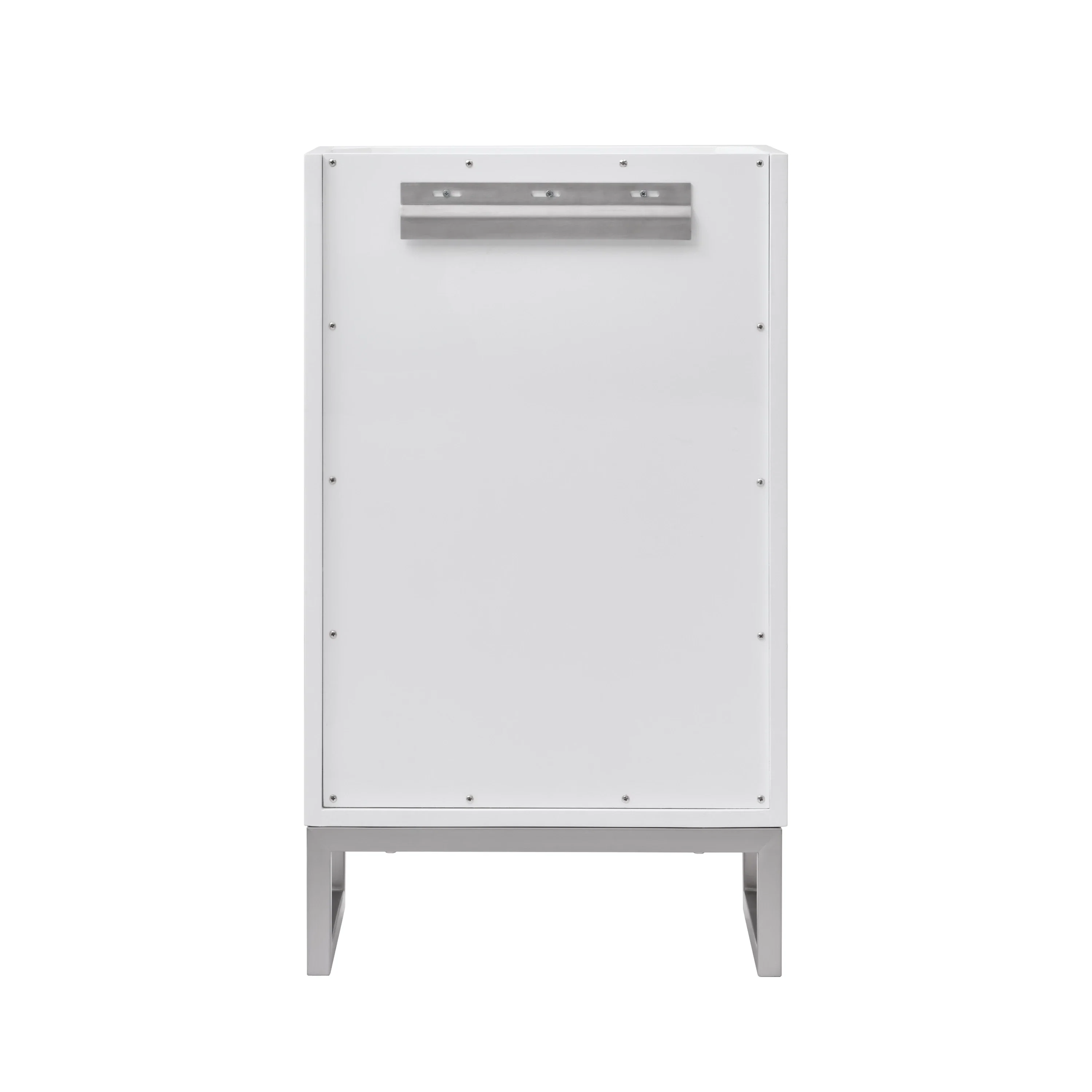 Chianti 20" Single Vanity, Glossy White, Brushed Nickel, w/ White Glossy Composite Stone Top