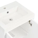 Chianti 20" Single Vanity, Glossy White, Brushed Nickel, w/ White Glossy Composite Stone Top