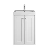 Chianti 20" Single Vanity, Glossy White, Brushed Nickel, w/ White Glossy Composite Stone Top