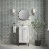 Chianti 20" Single Vanity, Glossy White, Brushed Nickel, w/ White Glossy Composite Stone Top