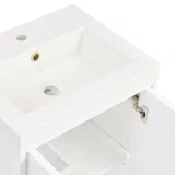 Chianti 20" Single Vanity, Glossy White, Champagne Brass, w/ White Glossy Composite Stone Top