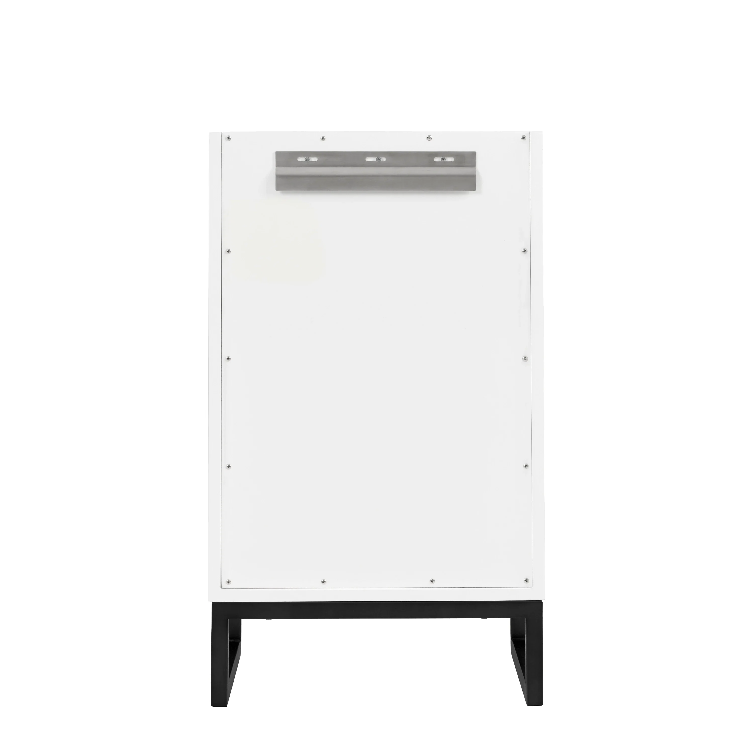 Chianti 20" Single Vanity, Glossy White, Matte Black, w/ White Glossy Composite Stone Top