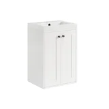 Chianti 20" Single Vanity, Glossy White, Matte Black, w/ White Glossy Composite Stone Top