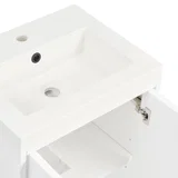Chianti 20" Single Vanity, Glossy White, Matte Black, w/ White Glossy Composite Stone Top