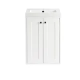 Chianti 20" Single Vanity, Glossy White, Matte Black, w/ White Glossy Composite Stone Top