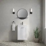 Chianti 20" Single Vanity, Glossy White, Matte Black, w/ White Glossy Composite Stone Top