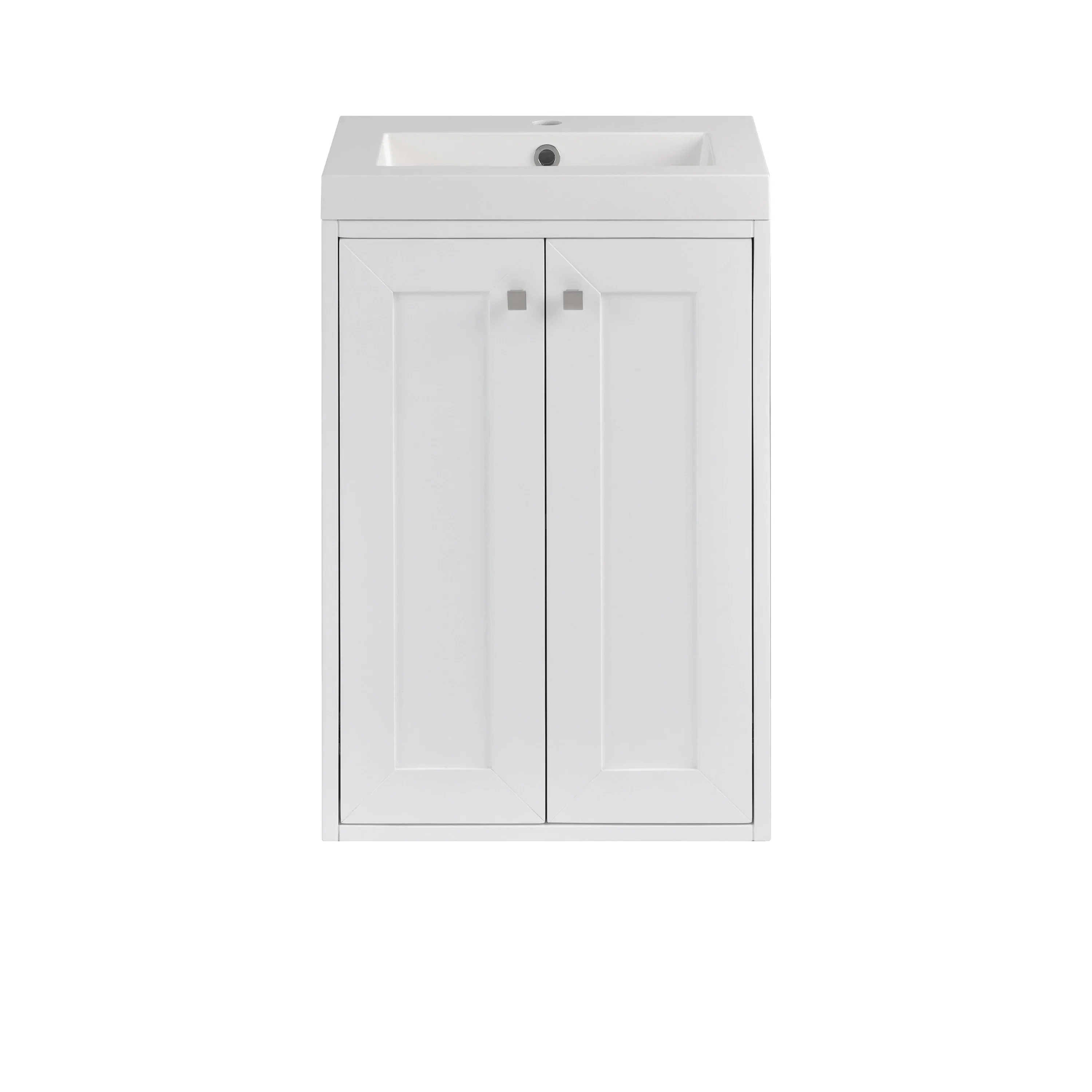 Chianti 20" Single Vanity, Glossy White w/ White Glossy Composite Stone Top
