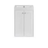 Chianti 20" Single Vanity, Glossy White w/ White Glossy Composite Stone Top