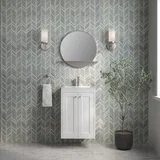 Chianti 20" Single Vanity, Glossy White w/ White Glossy Composite Stone Top