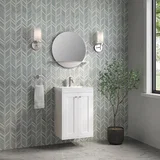 Chianti 20" Single Vanity, Glossy White w/ White Glossy Composite Stone Top