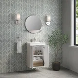 Chianti 20" Single Vanity, Glossy White w/ White Glossy Composite Stone Top