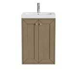 Chianti 20" Single Vanity, Walnut Whisper, Brushed Nickel, w/ White Glossy Composite Stone Top
