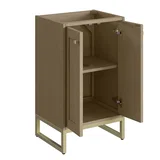 Chianti 20" Single Vanity, Walnut Whisper, Champagne Brass, w/ White Glossy Composite Stone Top