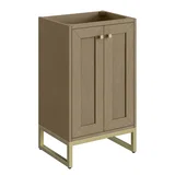 Chianti 20" Single Vanity, Walnut Whisper, Champagne Brass, w/ White Glossy Composite Stone Top