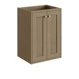 Chianti 20" Single Vanity, Walnut Whisper, Champagne Brass, w/ White Glossy Composite Stone Top