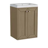 Chianti 20" Single Vanity, Walnut Whisper w/ White Glossy Composite Stone Top