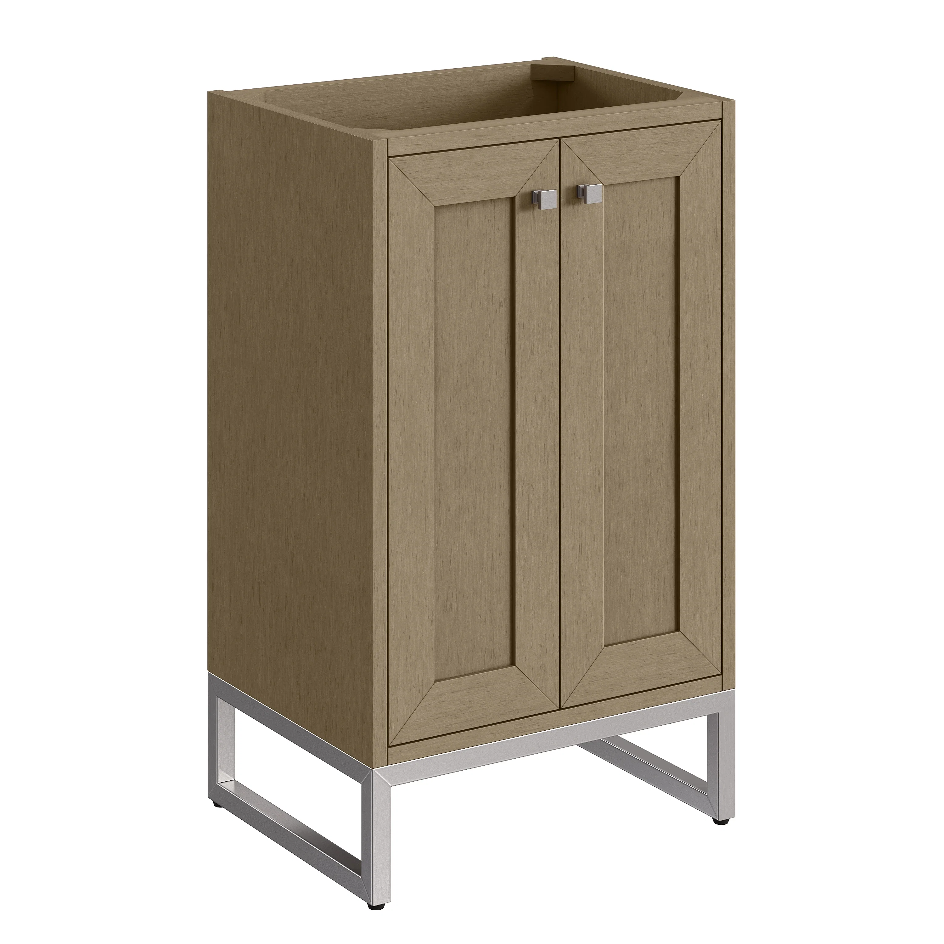 Chianti 20" Single Vanity, Walnut Whisper w/ White Glossy Composite Stone Top