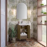 Chianti 20" Single Vanity, Walnut Whisper w/ White Glossy Composite Stone Top