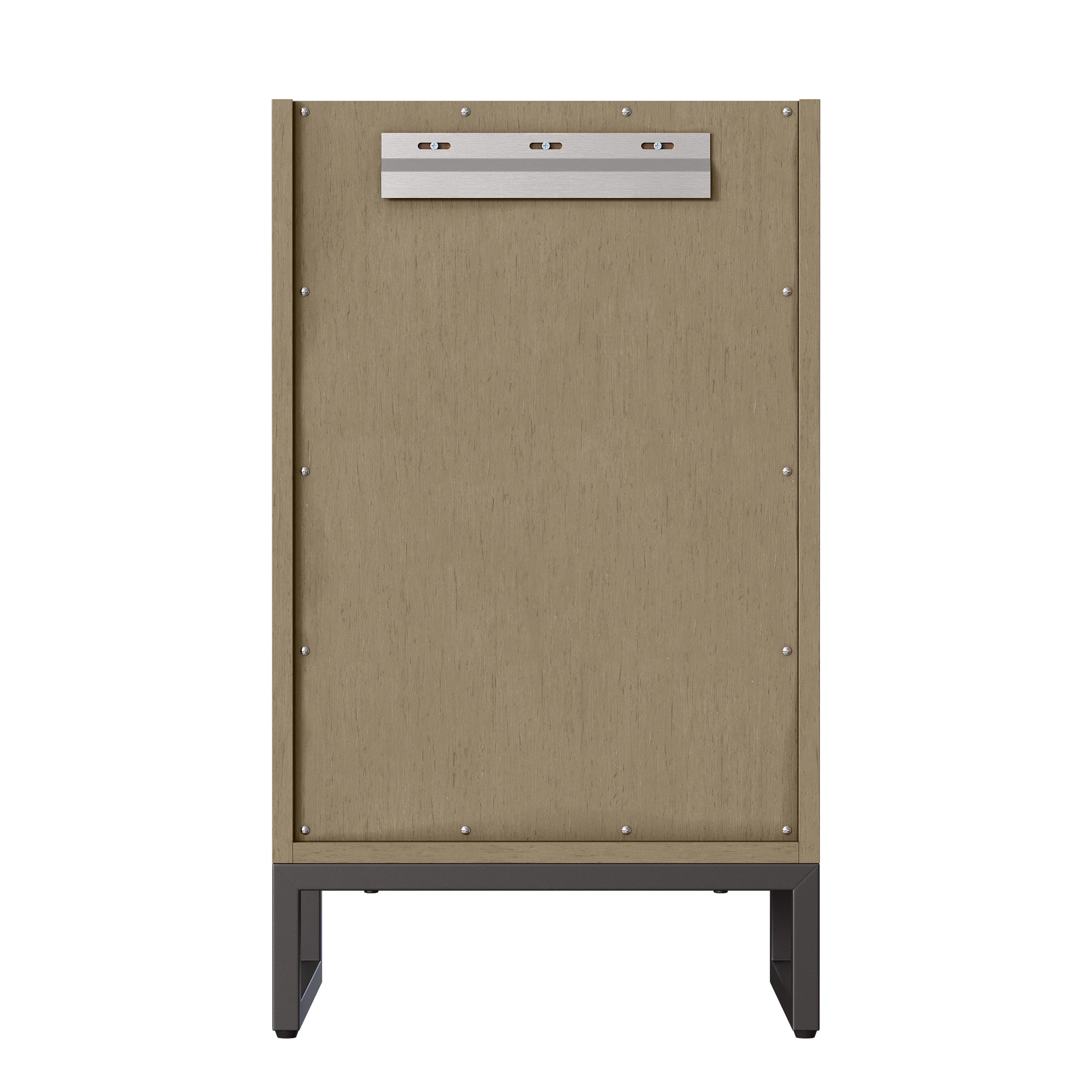 Chianti 20" Single Vanity, Walnut Whisper, Matte Black, w/ White Glossy Composite Stone Top