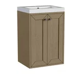 Chianti 20" Single Vanity, Walnut Whisper, Matte Black, w/ White Glossy Composite Stone Top