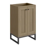 Chianti 20" Single Vanity, Walnut Whisper, Matte Black, w/ White Glossy Composite Stone Top