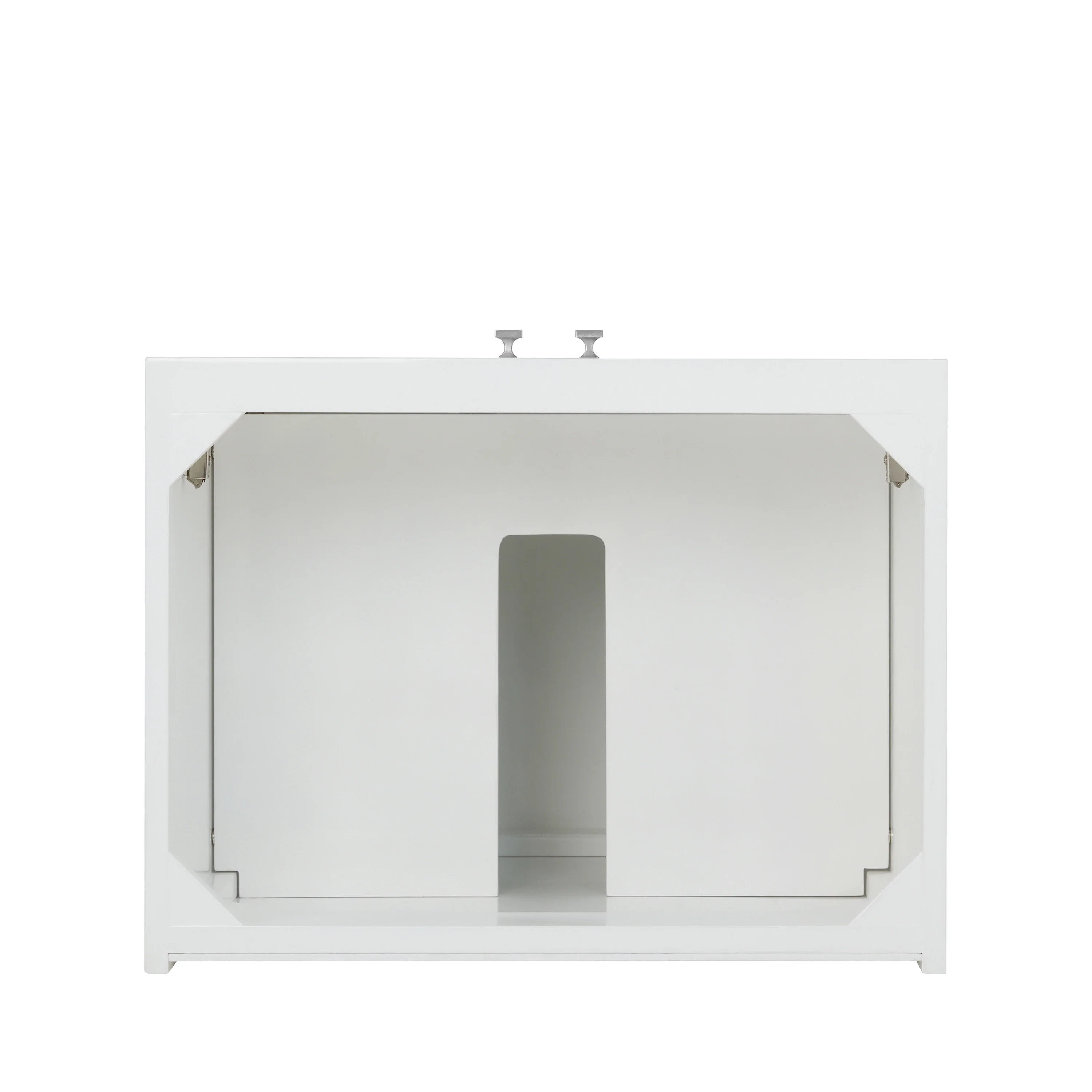 Chianti 24" Single Vanity, Glossy White, Brushed Nickel, w/ White Glossy Composite Stone Top