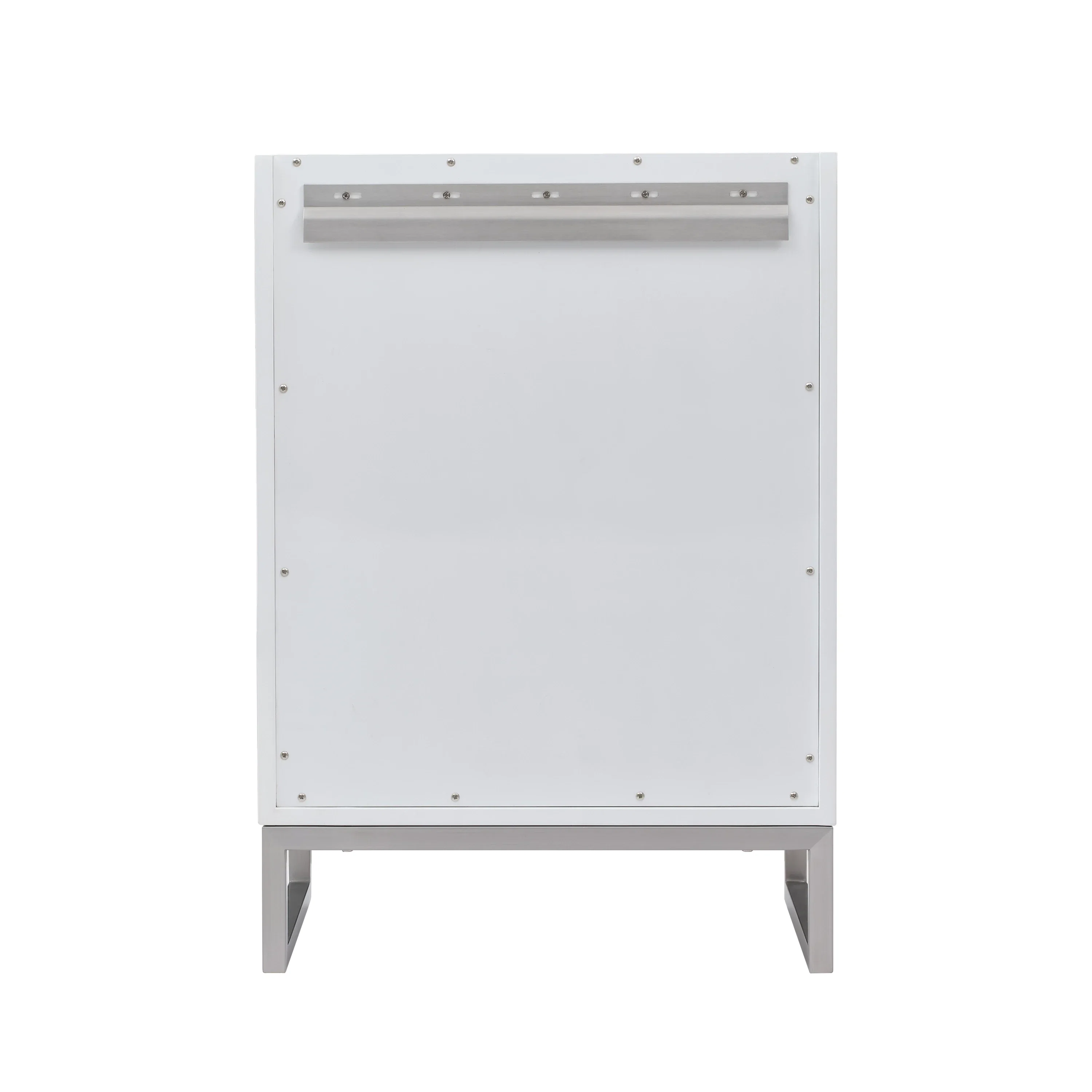 Chianti 24" Single Vanity, Glossy White, Brushed Nickel, w/ White Glossy Composite Stone Top