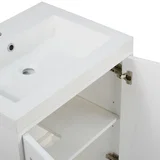 Chianti 24" Single Vanity, Glossy White, Brushed Nickel, w/ White Glossy Composite Stone Top
