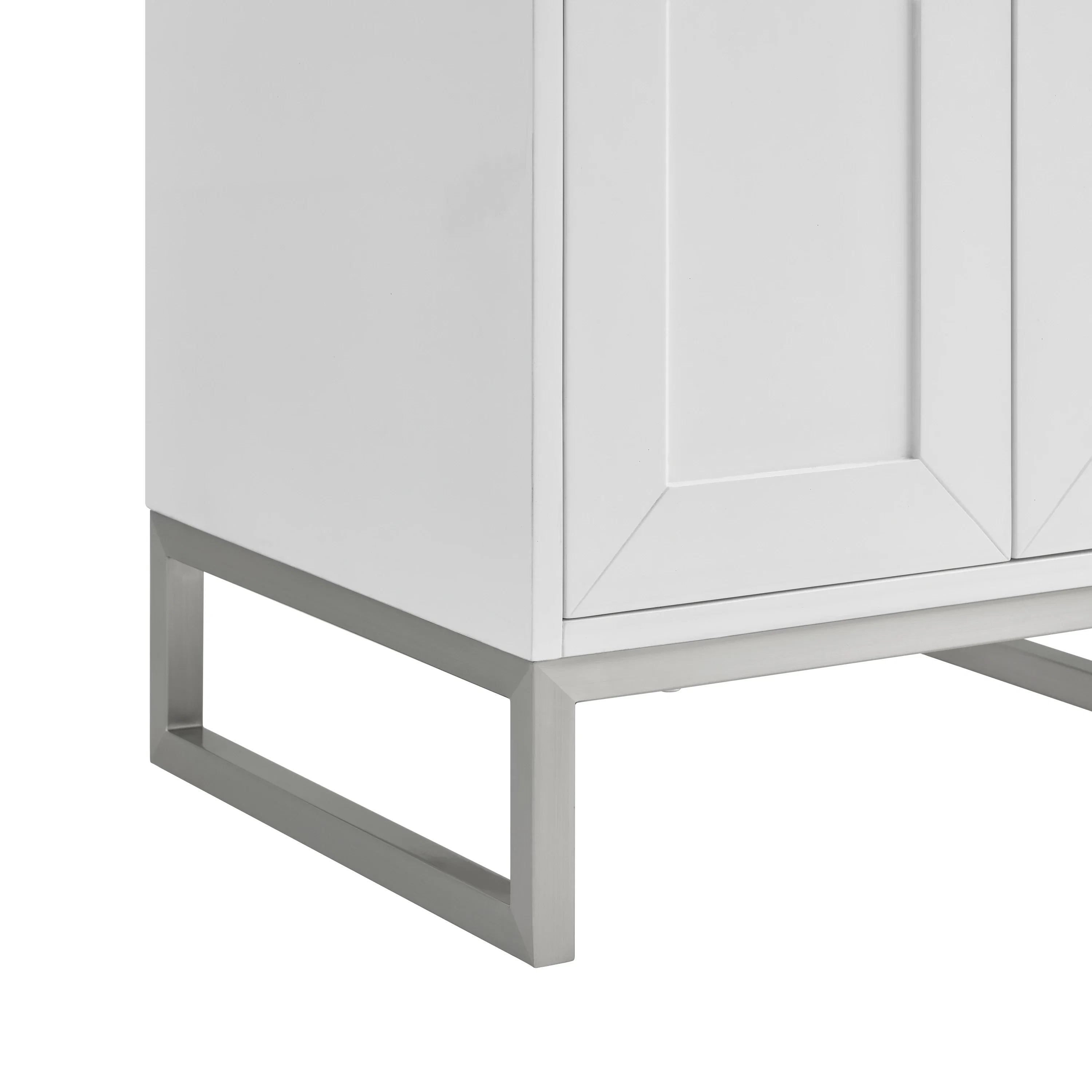 Chianti 24" Single Vanity, Glossy White, Brushed Nickel, w/ White Glossy Composite Stone Top