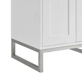 Chianti 24" Single Vanity, Glossy White, Brushed Nickel, w/ White Glossy Composite Stone Top