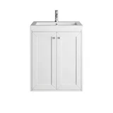 Chianti 24" Single Vanity, Glossy White, Brushed Nickel, w/ White Glossy Composite Stone Top