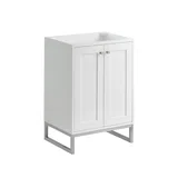 Chianti 24" Single Vanity, Glossy White, Brushed Nickel, w/ White Glossy Composite Stone Top