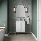 Chianti 24" Single Vanity, Glossy White, Brushed Nickel, w/ White Glossy Composite Stone Top