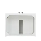 Chianti 24" Single Vanity, Glossy White, Matte Black, w/ White Glossy Composite Stone Top
