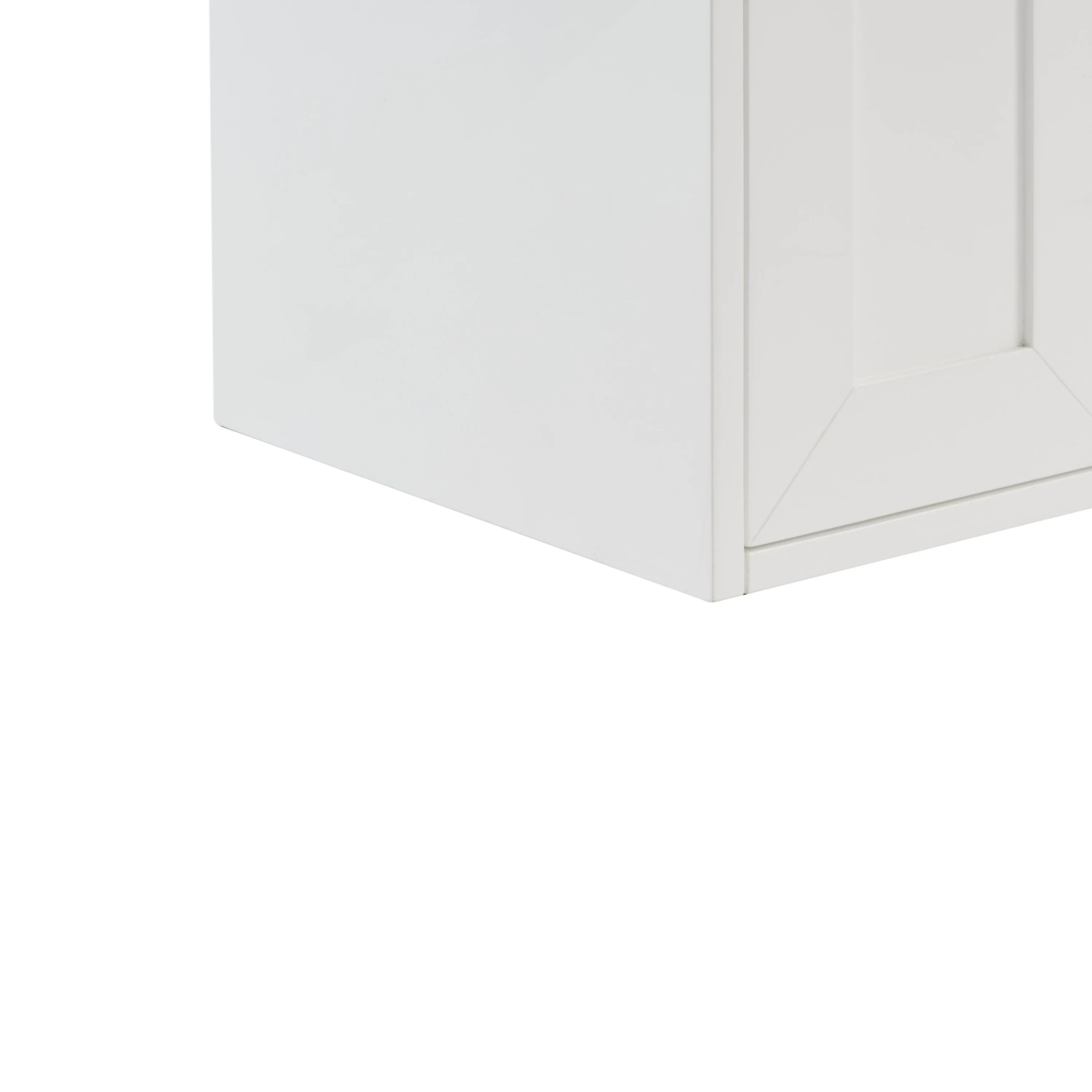 Chianti 24" Single Vanity, Glossy White, Matte Black, w/ White Glossy Composite Stone Top