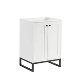 Chianti 24" Single Vanity, Glossy White, Matte Black, w/ White Glossy Composite Stone Top