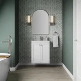 Chianti 24" Single Vanity, Glossy White w/ White Glossy Composite Stone Top