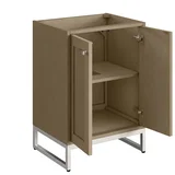Chianti 24" Single Vanity, Walnut Whisper, Brushed Nickel, w/ White Glossy Composite Stone Top
