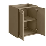 Chianti 24" Single Vanity, Walnut Whisper, Brushed Nickel, w/ White Glossy Composite Stone Top