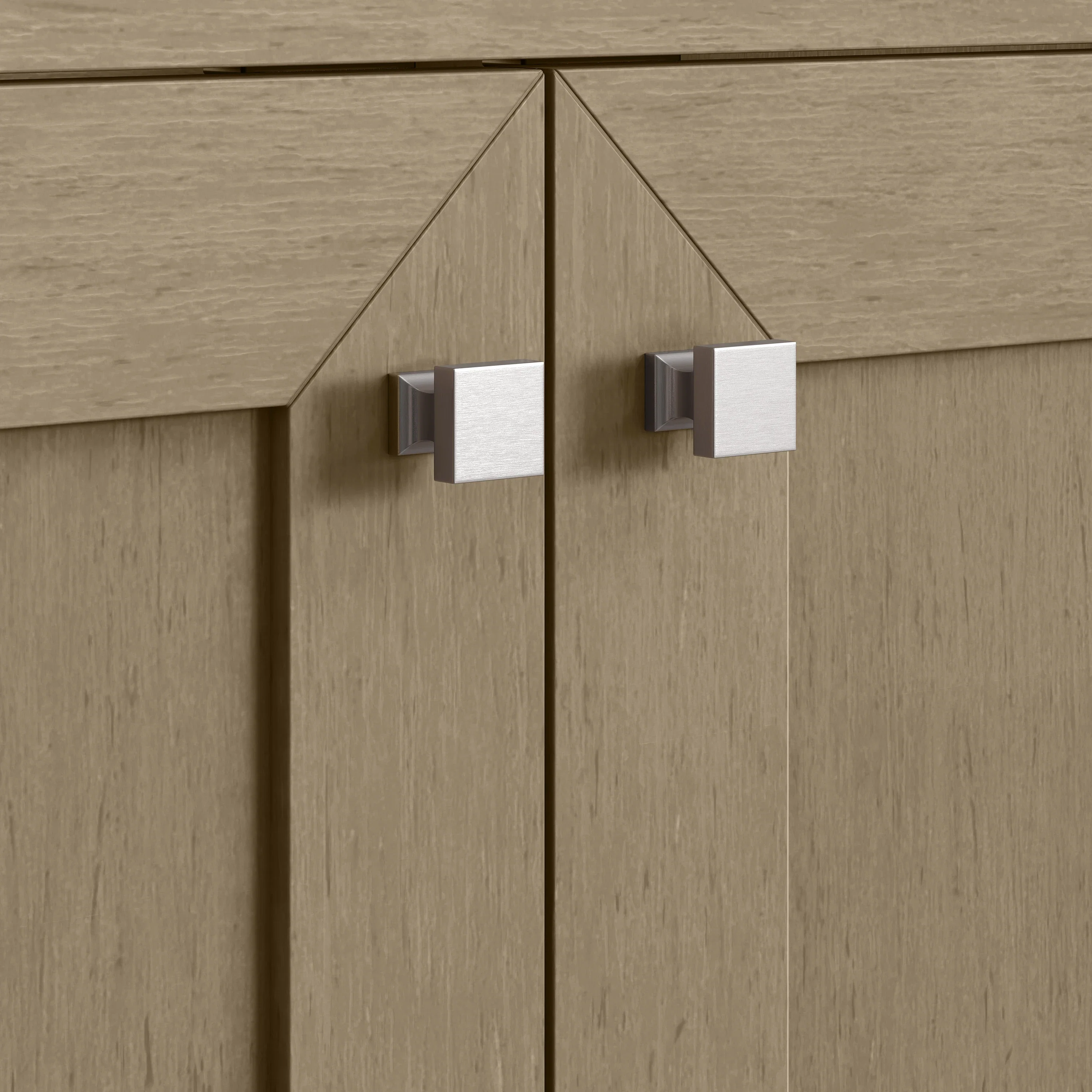 Chianti 24" Single Vanity, Walnut Whisper, Brushed Nickel, w/ White Glossy Composite Stone Top