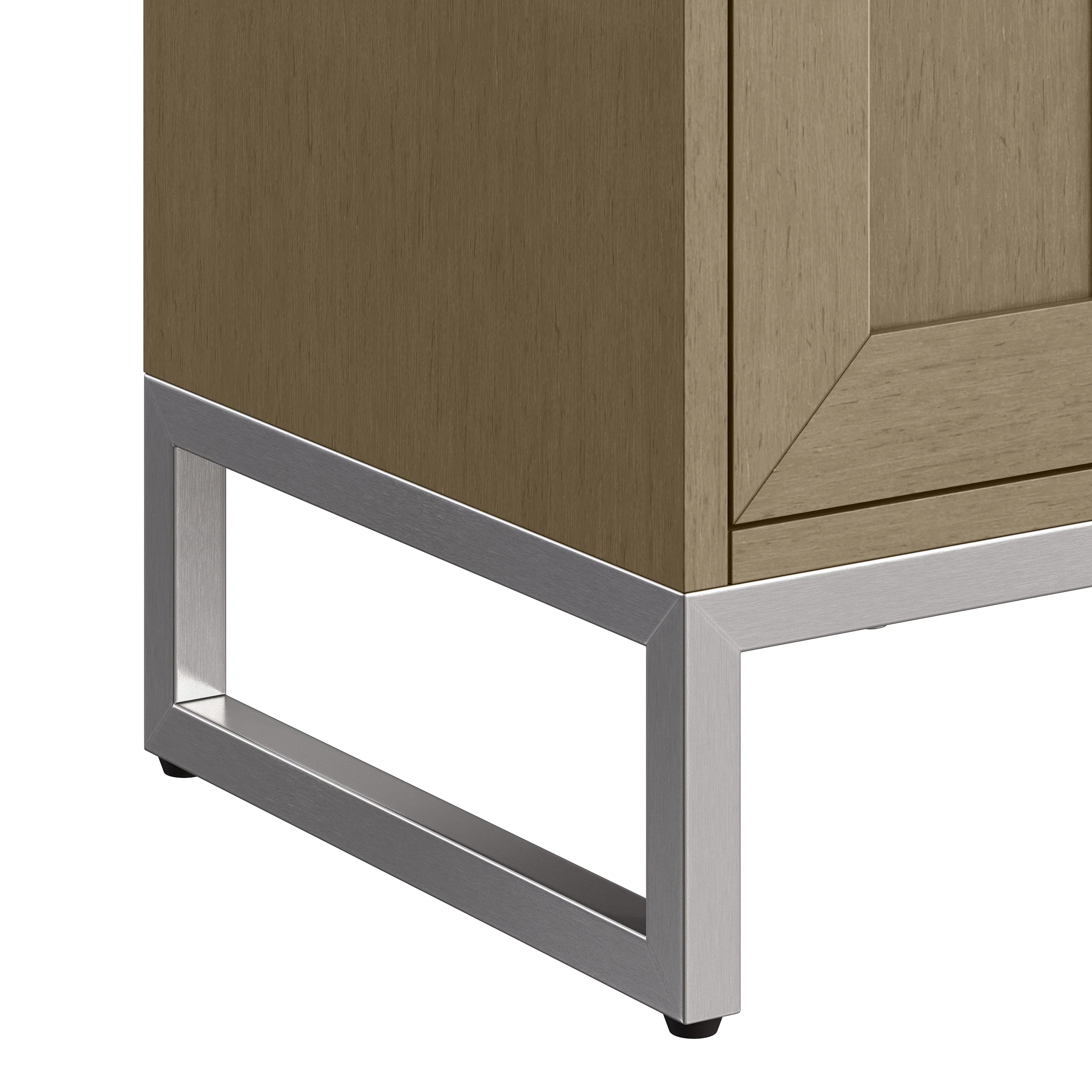 Chianti 24" Single Vanity, Walnut Whisper, Brushed Nickel, w/ White Glossy Composite Stone Top