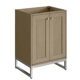 Chianti 24" Single Vanity, Walnut Whisper, Brushed Nickel, w/ White Glossy Composite Stone Top