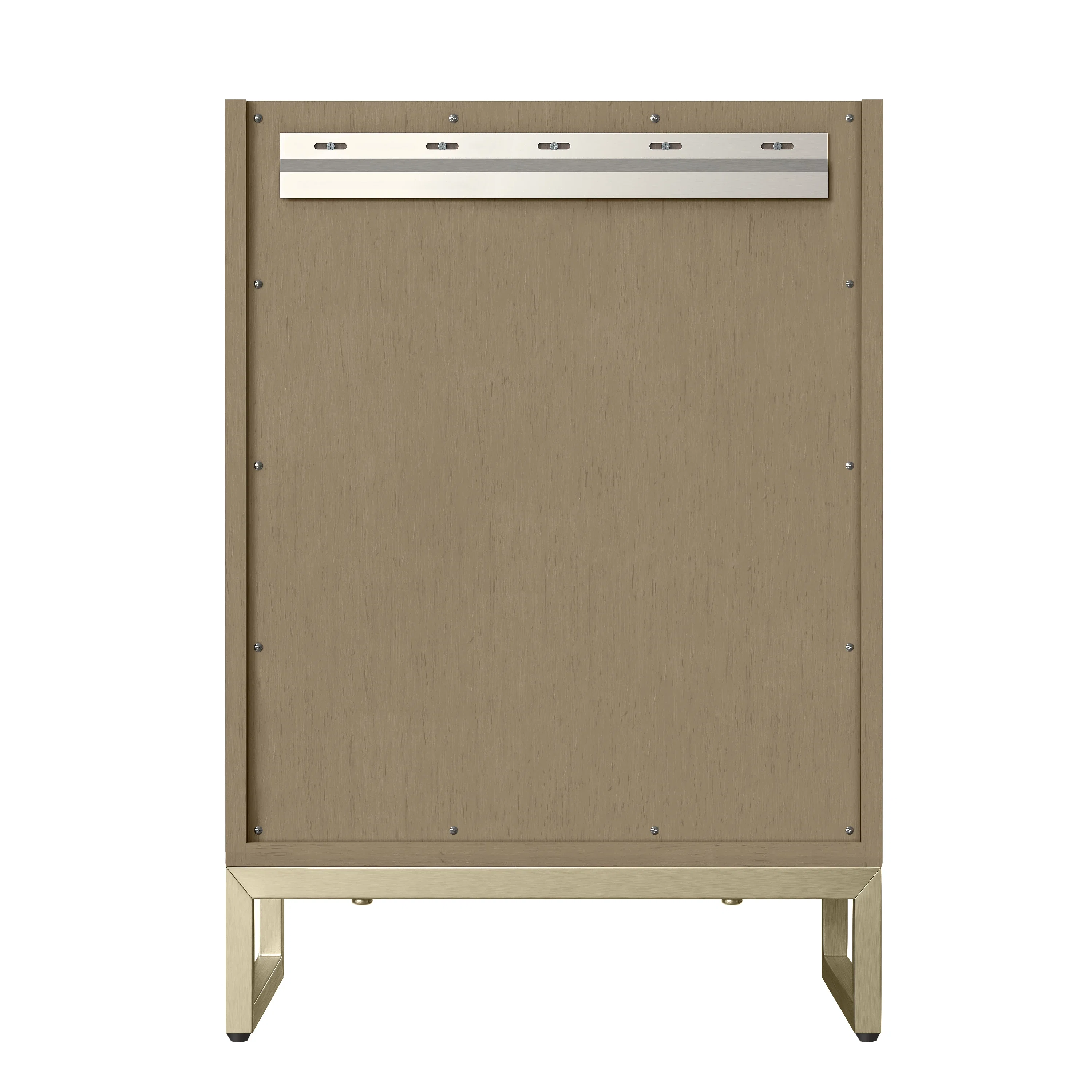 Chianti 24" Single Vanity, Walnut Whisper, Champagne Brass, w/ White Glossy Composite Stone Top
